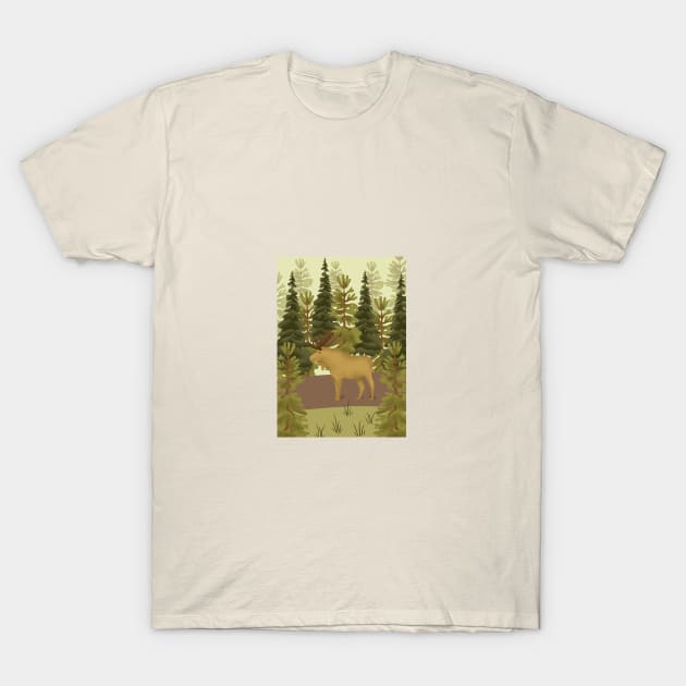 Forest Moose T-Shirt by Salfiart